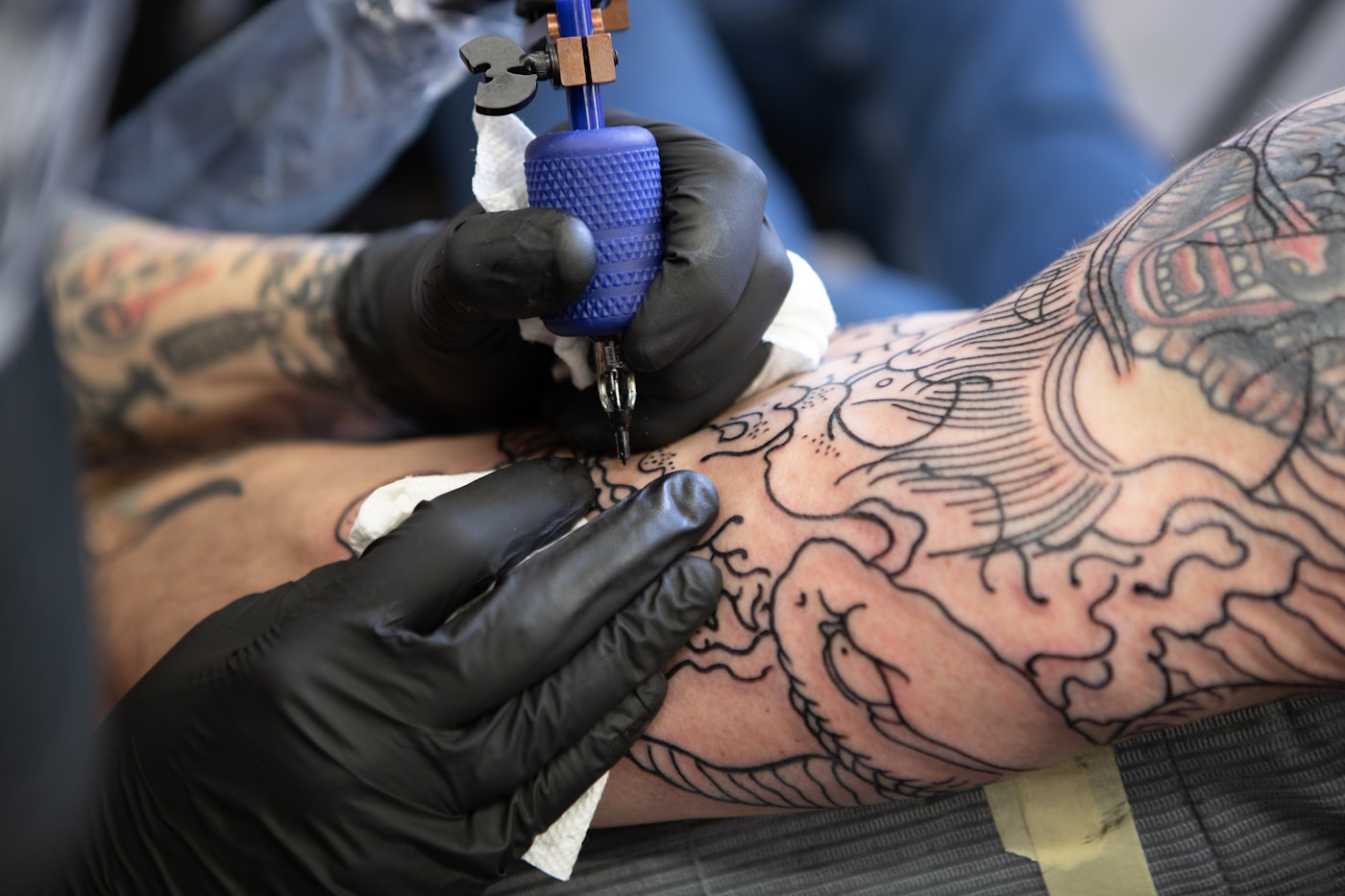 Blackwork sleeve in progress