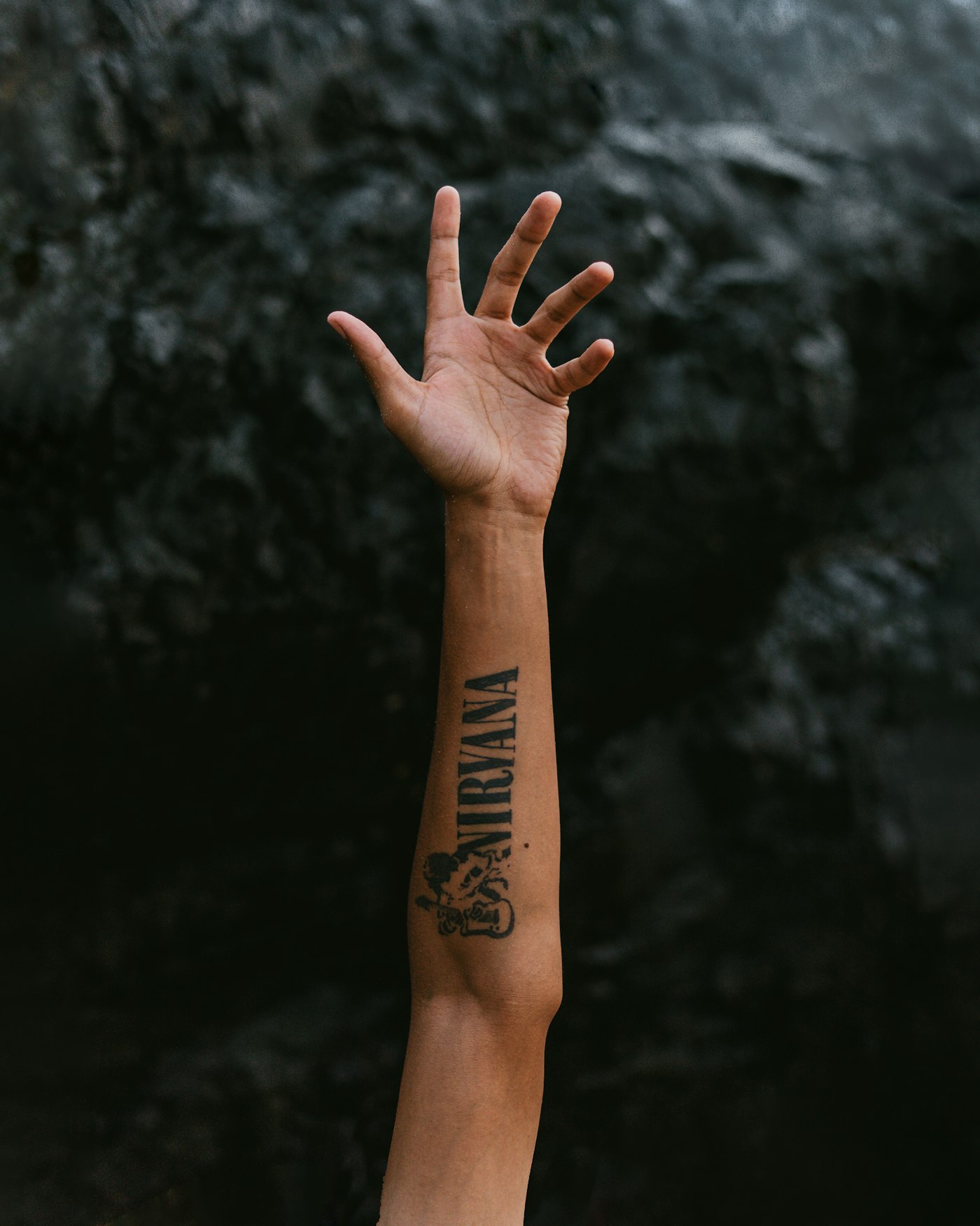 Script forearm tattoo